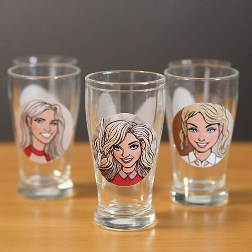 Customizable Shot Glasses with Face Stickers – Party Favors for Birthdays, Weddings & More | St. Charles IL
