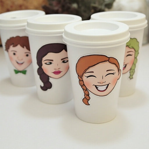 Custom Plastic Party Cups with Face Stickers – Personalized Favors for Weddings & Bachelorettes | St. Charles IL