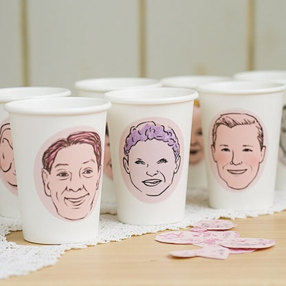 Custom Plastic Party Cups with Face Stickers – Personalized Favors for Weddings & Bachelorettes | St. Charles IL