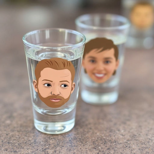 Customizable Shot Glasses with Face Stickers – Party Favors for Birthdays, Weddings & More | St. Charles IL