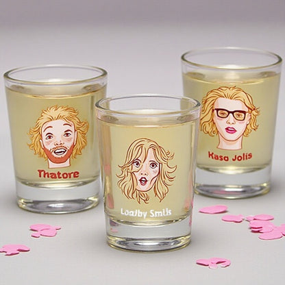 Customizable Shot Glasses with Face Stickers – Party Favors for Birthdays, Weddings & More | St. Charles IL
